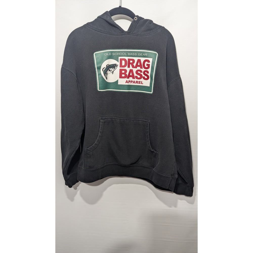 Independent Trading Co Drag Bass Hoodie Mens XL Black Good‎ Fishing Graphic